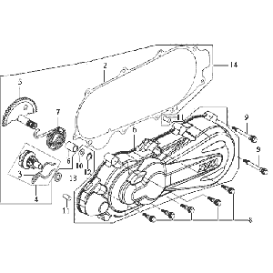 Coperchio carter - asse Kickstarter Sym DD50 blu