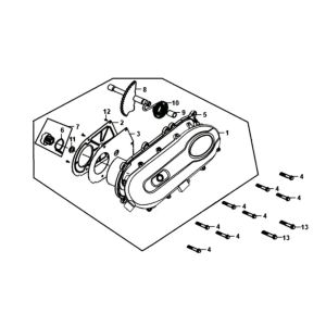 Carterdeksel links Sym Fiddle II Euro 4