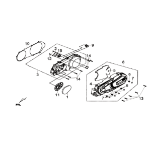 Coperchio carter sinistro Sym Joymax 300I ABS E3 2014-2016