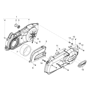 Coperchio carter Piaggio MP3 300 LT Sport 2009-2014