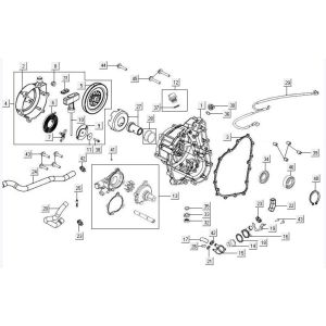 Basamento destro - Pompa acqua Kymco MXU 500