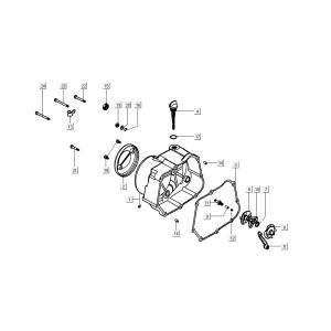 Carter destro - Asta di livello Kymco K-Pipe 4 tempi nero lucido