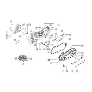 Carter - Coperchio carter - Asse Kickstarter Kymco Super8 Street 50 4 tempi blu