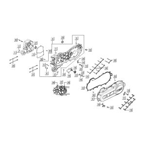 Carter - Coperchio carter Kymco People S 50 4 tempi blu cristallo