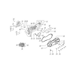 Carter - Coperchio carter - Asse Kickstarter Kymco Super8 50 4 tempi 2009 → Blu