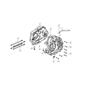 Carter - Coperchio carter - Asse Kickstarter Kymco K-Pipe 4 tempi nero lucido
