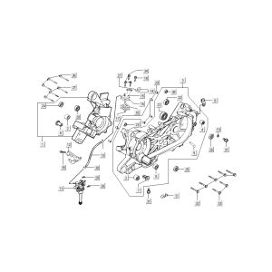 Carter - Coperchio carter - Asse Kickstarter Kymco Super9 50 2 tempi AC nuovo modello argento - nero