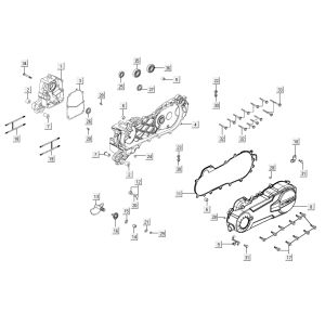 Carter - Coperchio carter - Asse Kickstarter Kymco Agility 16'+ 4 tempi nero lucido