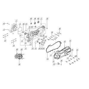 Carter - Coperchio carter - Asse Kickstarter Kymco City 16' 4 tempi nero