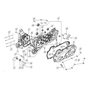 Carter - Coperchio carter - Asse Kickstarter Kymco VP50 4 tempi AcTecho argento