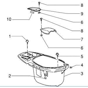 Scatola porta casco Piaggio Zip RST 50 2 tempi AC