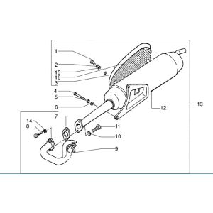 Scarico AC Piaggio Zip RST 50 2 tempi