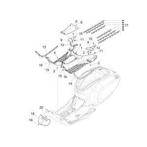 Pedana Vespa Sprint 50 4 tempi 2V AC nero lucido 94