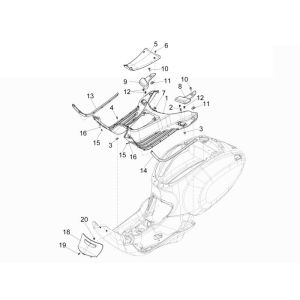 Pedana Vespa Primavera 50 2 tempi AC blu mezzanotte 222