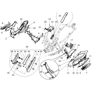 Pedana - Poggiapiedi Piaggio Beverly 125 RST 4V Euro 3 2010-2015