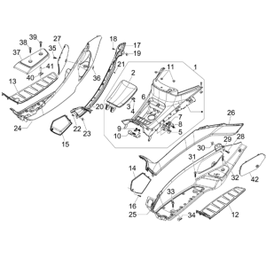 Pedana - Poggiapiedi Piaggio MP3 300 LT Sport 2009-2014 nero opaco 80/B