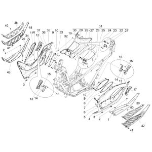 Pedana - Poggiapiedi Piaggio MP3 300 HPE/300 HPE Sport ABS Euro 5 2020-2022