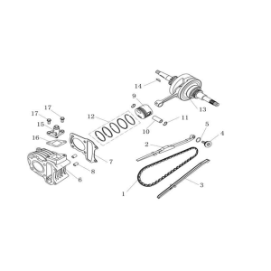 Cilindro - Albero motore China Ape 50 marrone