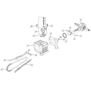 Cilindro - Albero motore Kymco Agility 16'+ 4 tempi argento metallizzato opaco