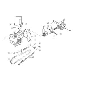 Cilindro - Albero motore Kymco Carry 4 tempi nero