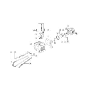Cilindro - Albero motore Kymco Super8 50 4 tempi 2007-2009 blu giallo