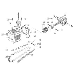 Cilindro - Albero motore Kymco VP50 4 tempi AcTecho argento