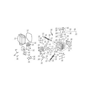 Testa cilindro - albero a camme - SLS Kymco Super8 50 4 tempi 2009→ Blu