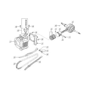 Cilindro - Pistone - Albero motore Kymco Like TT 4 tempi nero lucido 2015 2015