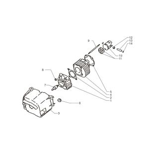 Cilindro - Pistone - Testa cilindro Beta Ark-k 50 2-stroke AC silver 2006