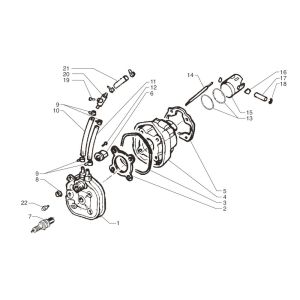 Cilindro - Pistone - Testa cilindro Beta Ark-k 50 2-stroke LC blue 2006