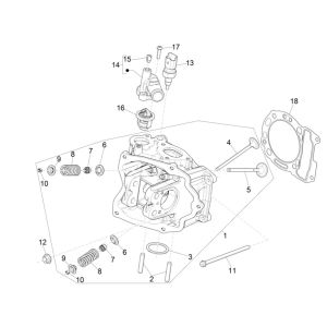 Testata Piaggio MP3 300 HPE/300 HPE Sport ABS Euro 5 2020-2022