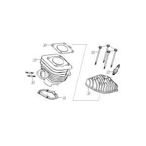 Cilindro - Testa cilindro Kymco Grand Dink 2 tempi argento