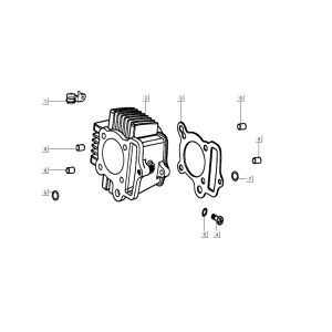 Cilindro Kymco K-Pipe 4 tempi nero lucido
