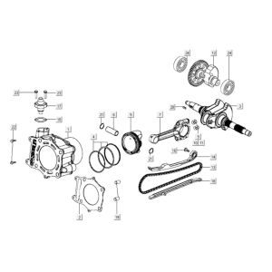 Cilindro - Pistone - Albero motore Kymco Xciting 400i nero opaco