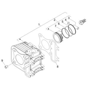 Cilindro - Pistone Vespa LX 50 4 tempi 2V AC 25km/h