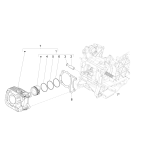 Cilindro - Pistone Piaggo Zip 50 4 tempi IGET 3V Euro 4