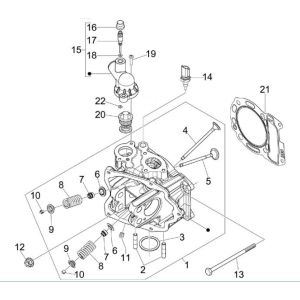 Testata Piaggio MP3 300 ie LT Business - Sport (con e senza ABS) 2016-2018