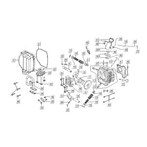 Testa cilindro Kymco Agility 10' 4 tempi Sporty rossa