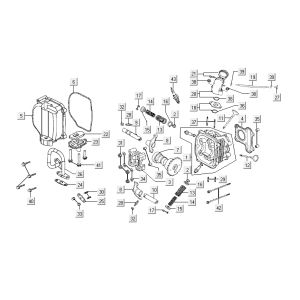 Testa cilindro Kymco Agility 12' 4 tempi nera