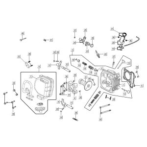 Testa cilindro Kymco Agility 16'+ 50i 4 tempi Euro 4 nera
