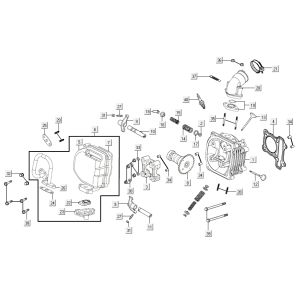 Testa cilindro Kymco Agility 16'+ 4 tempi nero lucido