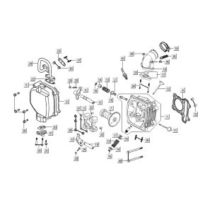 Testa cilindro Kymco People S 50 4 tempi blu cristallo