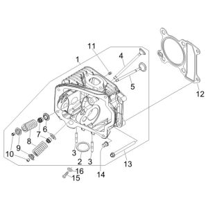 Testa cilindro Vespa LX 50 4 tempi 2V AC 25km/h