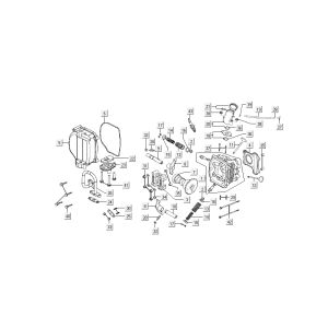 Testa cilindro - albero a camme - SLS Kymco Super8 50 4 tempi 2007-2009 arancione