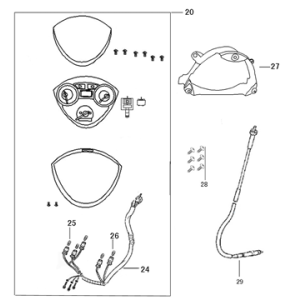Contachilometri - Cockpit - Cavo contachilometri Cina VX-S/Riva Sport Euro 2 ←2018