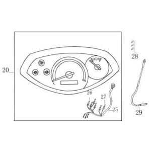 Contachilometri - Cockpit - Cavo contachilometri piatto China Zip antracite