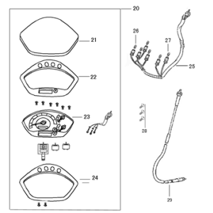 Contachilometri - Cockpit - Cavo tachimetro Edwards Maple V50-2 blu scuro