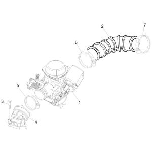 Carburatore - Collettore di aspirazione Piaggio New Fly 4 tempi 2V