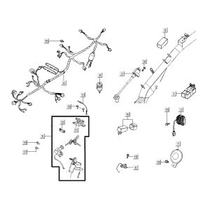 Blocchetto di accensione - Cablaggio - Bobina di accensione - CDI Kymco Super8 Street 50 4 tempi rosso