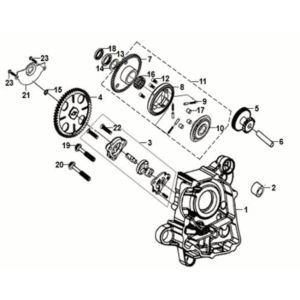 R. Crank Case-Oil Pump Assy Sym Orbit III 125i E5